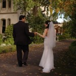 Real Wedding Bride and groom stroll