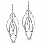 Platinum and diamond chandelier earrings by Bergio