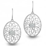 Platinum and diamond earrings by Phyllis Bergman
