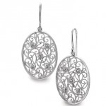 Platinum and diamond antique earrings by Mercury Ring