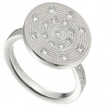 Platinum ring with diamond accents by Sholdt