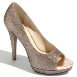 Our glittery "Selima" peep-toe pump from the Lavender collection will allow you to dance the night away in style.