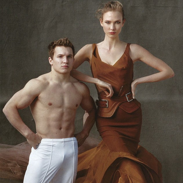 Vogue June 2012 | Gymnast Jonathon Horton with Model Karlie Kloss
